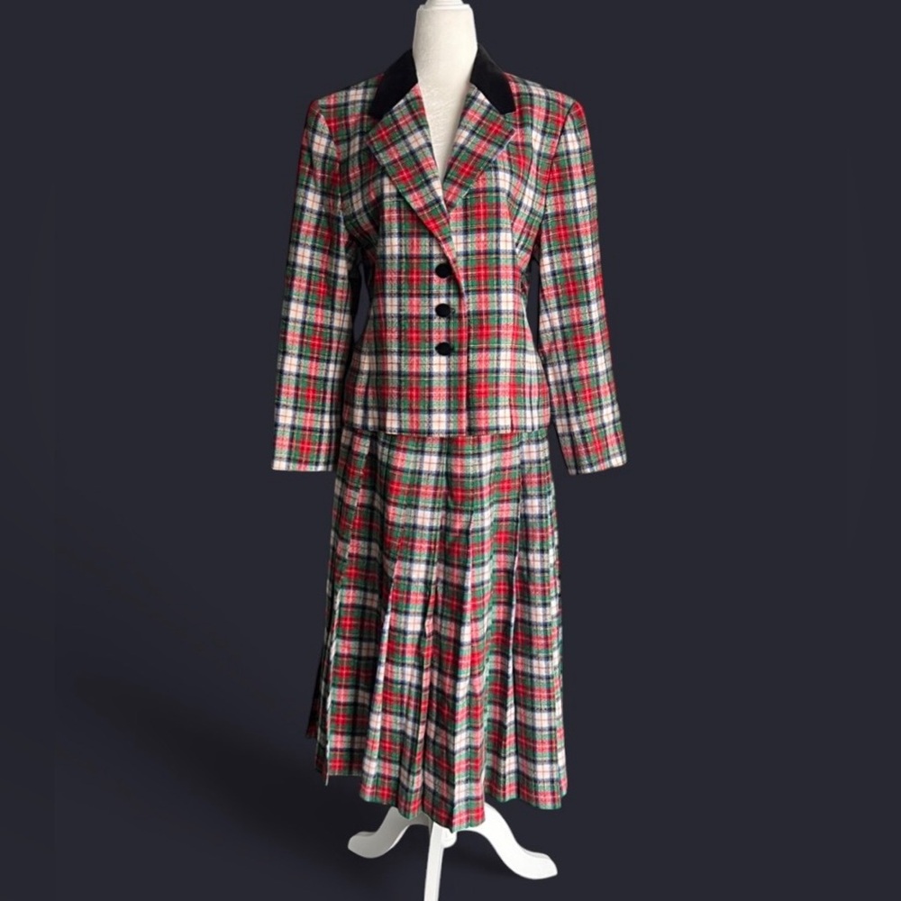 Vintage 1970s Pendleton skirt and blazer suit set women’s Large